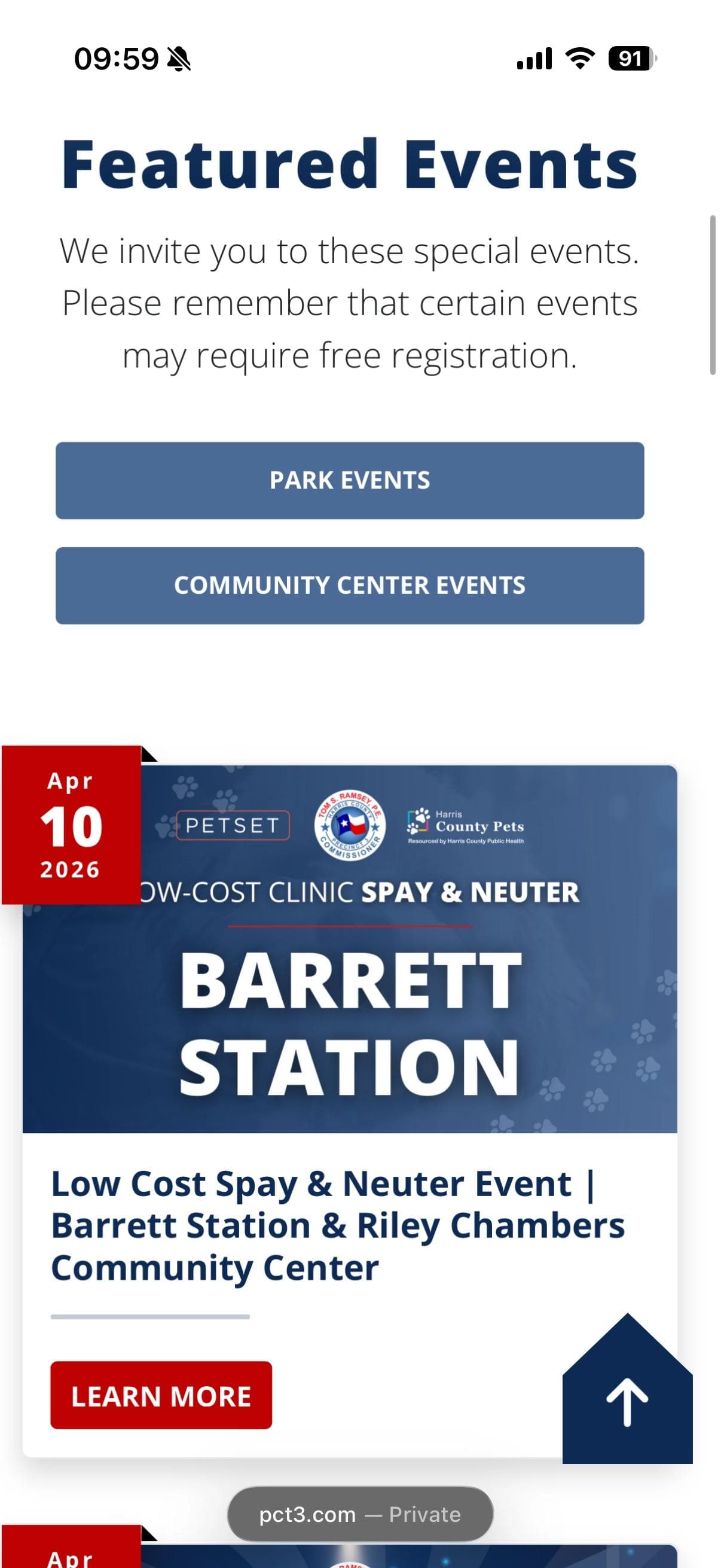 Harris County Commissioner Precinct 3 mobile screenshot